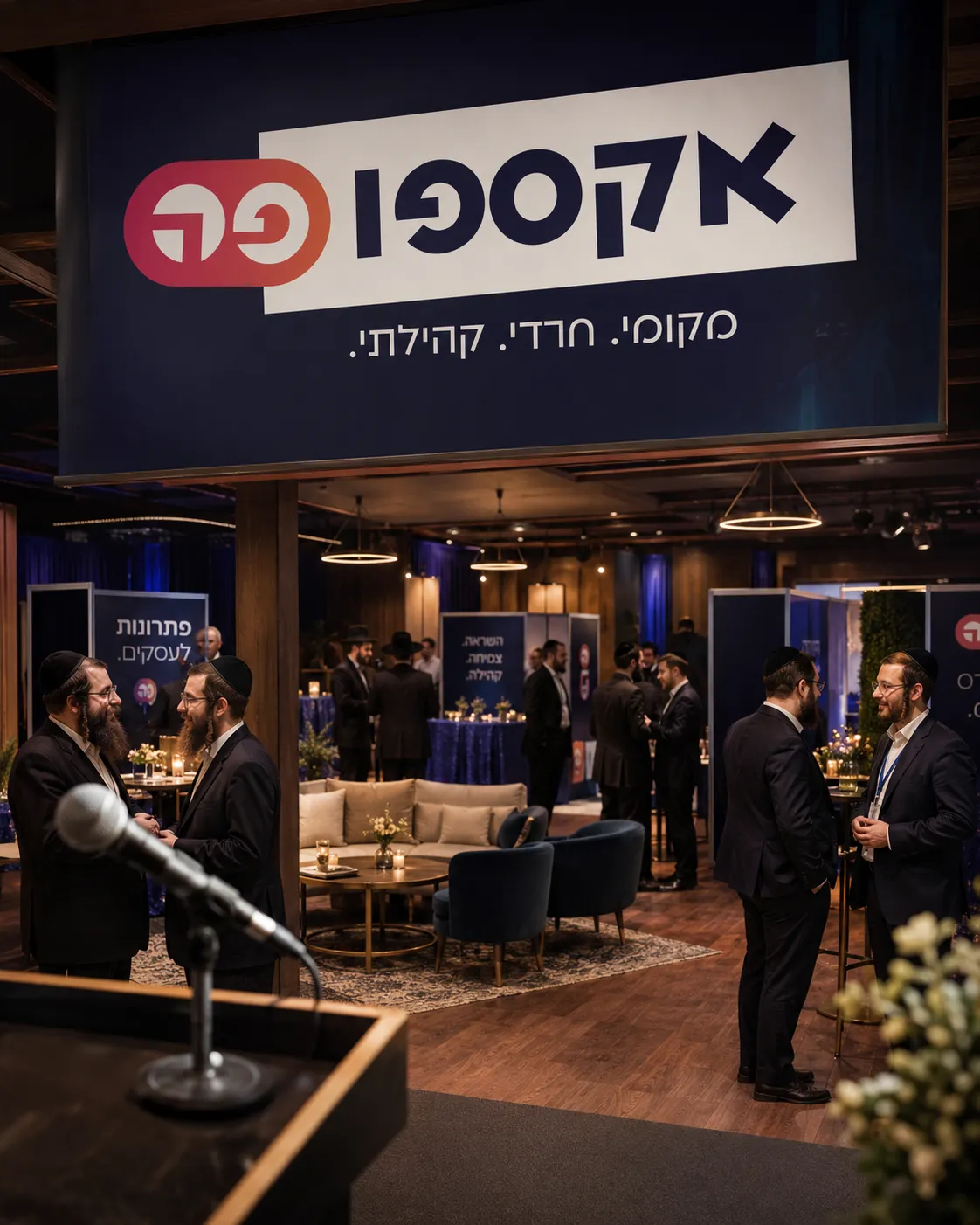קהל חרדי ודתי מקומי פוגש בעלי עסקים באקספו